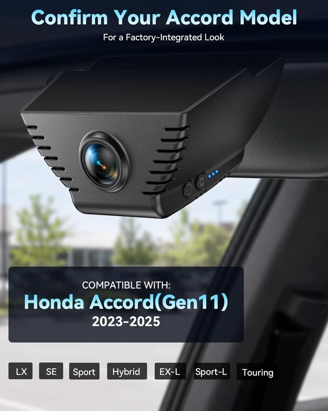 Alt view image 2 of 5 - OVAMAN OEM-Fit 4K Dash Cam for Honda Accord 2023-2025, 64GB
