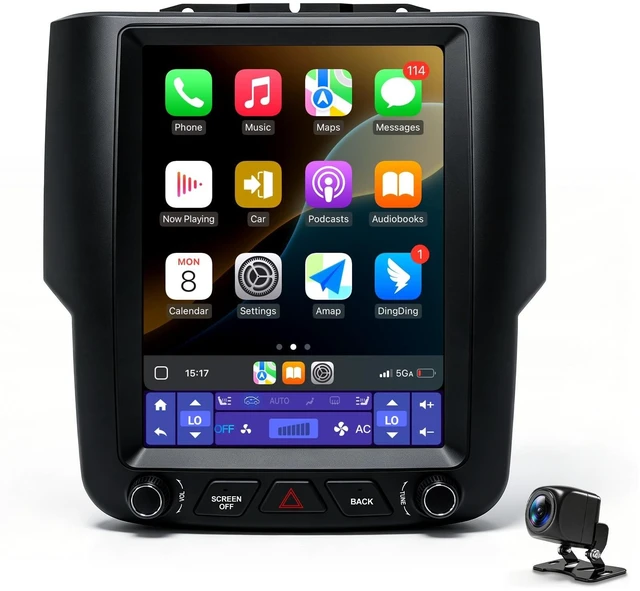 Main image of 9.7" Car Radio Upgrade for 2013-2018 Dodge Ram 1500/2500/3500 for Base A/C 4-Speed Fan