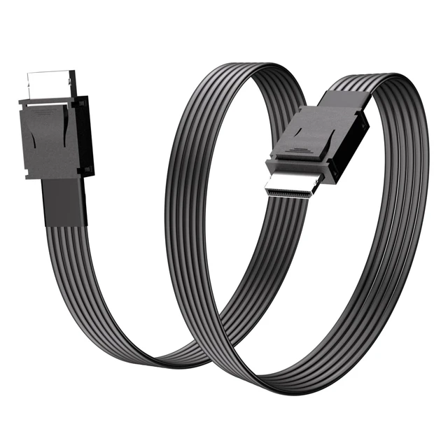 Alt view image 3 of 5 - Oculink SFF-8611 4i Male Cable 64Gbps, PCIe 4.0 x4 16GT/s, SAS 4.0 24Gbps