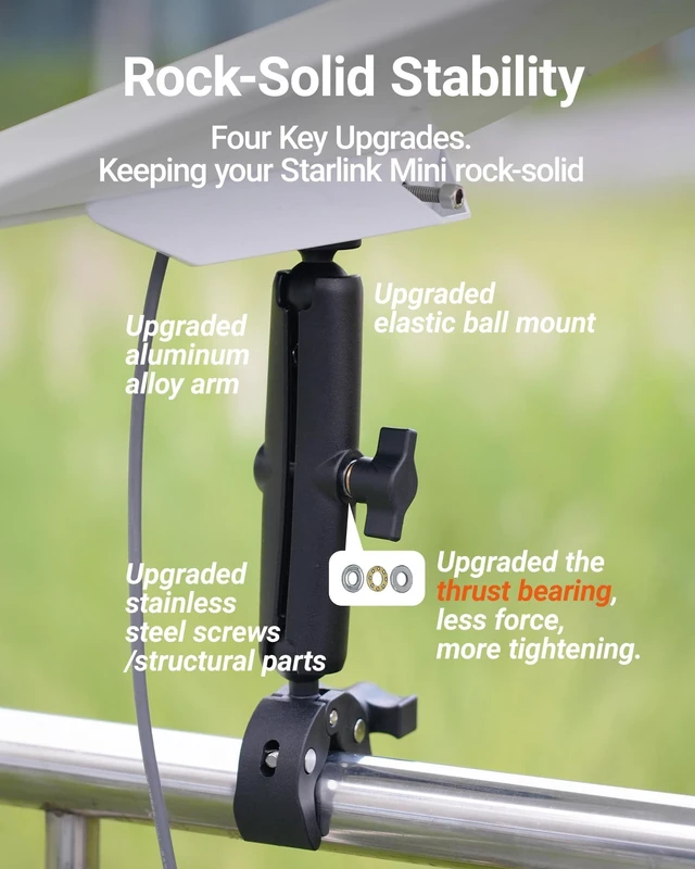 Alt view image 4 of 5 - ORLNK C1 Starlink Mini Mount Ladder Pole Clamp for RV Camper Van Yacht Boat