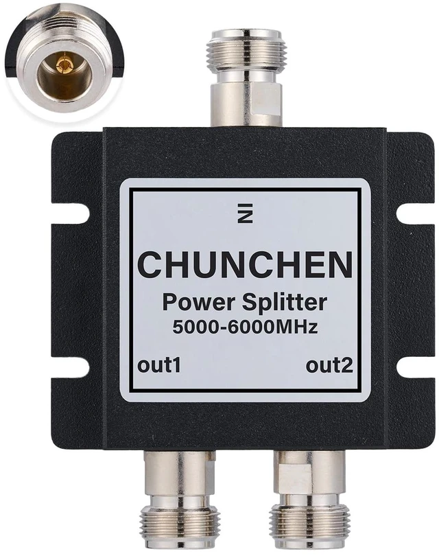 Main image of CHUNCHEN 5.8GHz N Female Connector Signal Splitter 2 Way Power Splitter 5000Mhz-6000Mhz Cable Signal Splitter 1 Input 2 Output for Antenna Cable
