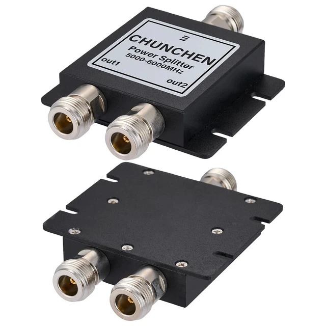 Alt view image 3 of 5 - CHUNCHEN 5.8GHz N Female Connector Signal Splitter 2 Way Power Splitter 5000Mhz-6000Mhz Cable Signal Splitter 1 Input 2 Output for Antenna Cable