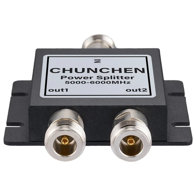 Alt view image 5 of 5 - CHUNCHEN 5.8GHz N Female Connector Signal Splitter 2 Way Power Splitter 5000Mhz-6000Mhz Cable Signal Splitter 1 Input 2 Output for Antenna Cable