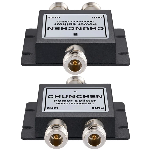 Alt view image 2 of 5 - CHUNCHEN 5.8GHz N Female Connector Signal Splitter 2 Way Power Splitter 5000Mhz-6000Mhz Cable Signal Splitter 1 Input 2 Output for Antenna Cable