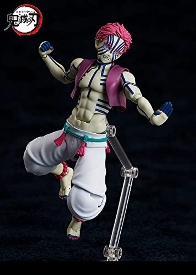 Alt view image 4 of 5 - Freeing Demon Slayer: Kimetsu no Yaiba: Akaza Figma Action Figure, Multicolor