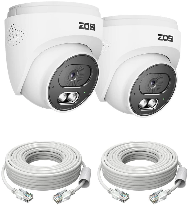 Main image of ZOSI 4MP 2.5K PoE Security Camera, 2 Pack Wired Dome IP Camera for Home
