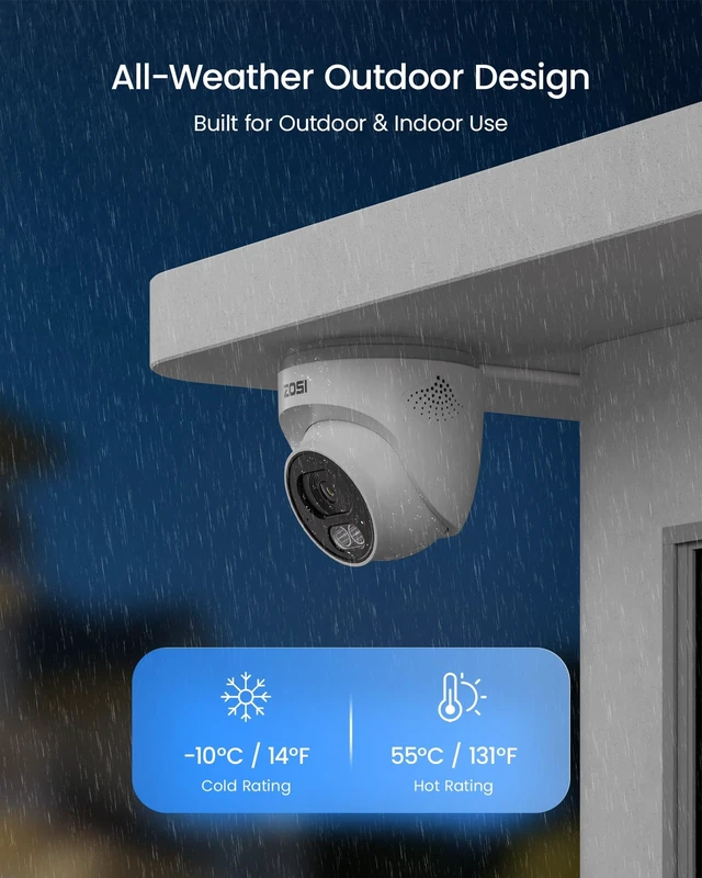 Alt view image 3 of 5 - ZOSI 4MP 2.5K PoE Security Camera, 2 Pack Wired Dome IP Camera for Home