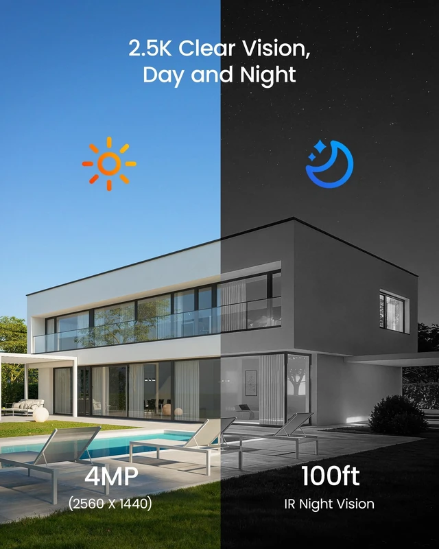 Alt view image 2 of 5 - ZOSI 4MP 2.5K PoE Security Camera, 2 Pack Wired Dome IP Camera for Home