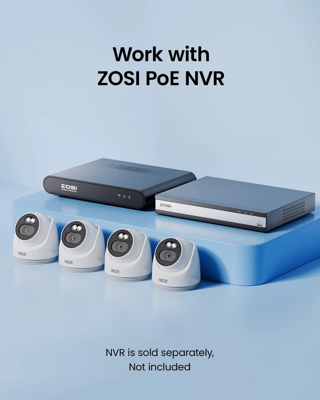 Alt view image 5 of 5 - ZOSI 4MP 2.5K PoE Security Camera, 2 Pack Wired Dome IP Camera for Home