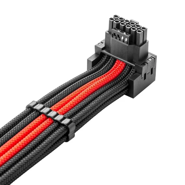 Alt view image 2 of 3 - CableMod Pro ModMesh 12V-2x6 PCIe Cable for ASUS (Black + Red, 4x8p, 90 A)