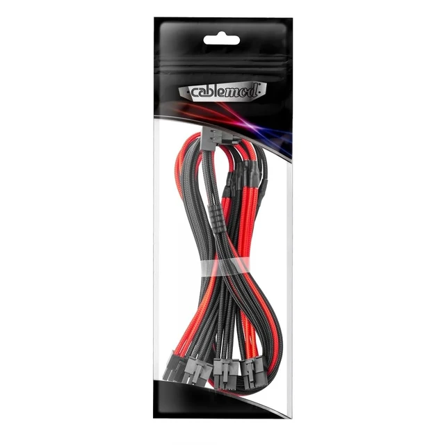 Alt view image 3 of 3 - CableMod Pro ModMesh 12V-2x6 PCIe Cable for ASUS (Black + Red, 4x8p, 90 A)