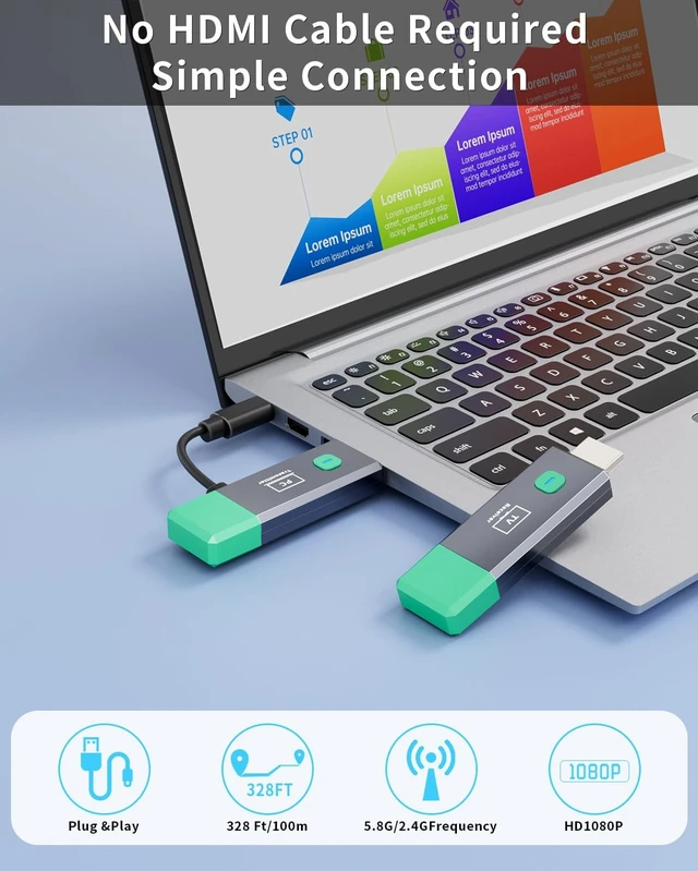 Alt view image 2 of 5 - Wireless HDMI Transmitter and Receiver 328ft/100m Extender 1080P Output