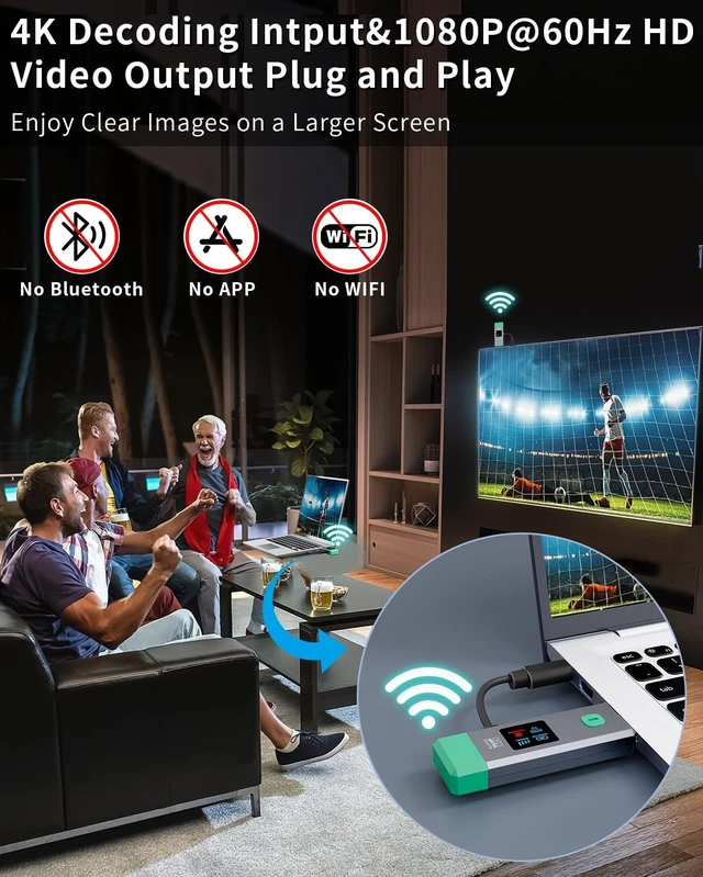 Alt view image 3 of 5 - Wireless HDMI Transmitter and Receiver 328ft/100m Extender 1080P Output