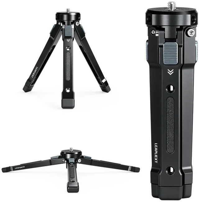 Main image of Heavy Duty Metal Camera Tripod Portable Desktop Tripod 3 Position Height Adjustment, 1/4 Screw Top Suitable for Camera, Handheld Stabilizer, Camcorder, Phone Mount, Tablet Stand, 88 lbs/40 kg