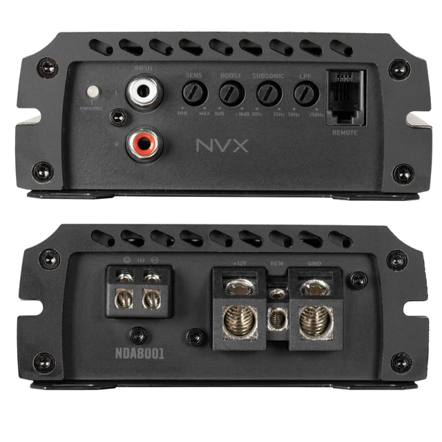 Alt view image 2 of 5 - NVX NDA8001 800W RMS N-Series Class-D Monoblock Amplifier with Bass Knob