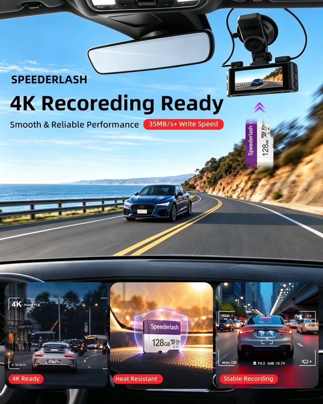 Alt view image 3 of 5 - Micro SDXC Memory Card 128GB 2 Pack, Speederlash Camera Plus TF Card with Adapter, 90MB/s Read Speed, 4K UHD&5K Video Support, U1 V30 A1 Rated, Waterproof, for Gaming Devices, Drones, Smartphones