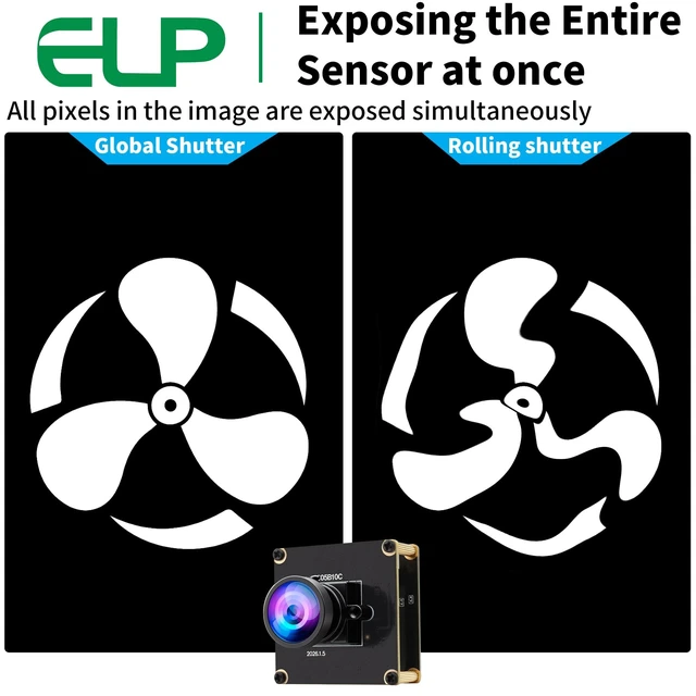 Alt view image 2 of 5 - ELP 5mp 60fps Global Shutter USB3.0 Camera Module Wide Angle 120degree Webcam Board for Computer Mini UVC USB3.0/2.0 PC Camera High Speed Lightburn Cameras for Laser OG05B10 Webcamera for Laptop