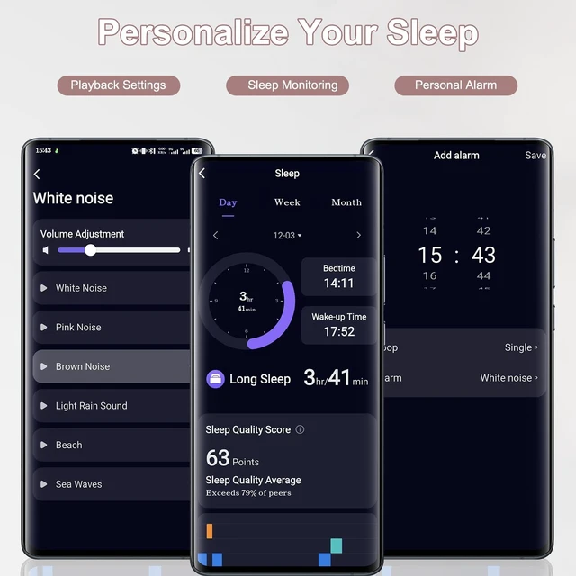Alt view image 5 of 5 - WXQZXO Sleep Earbuds, Mini Wireless Ear Buds for Side Sleepers, Bluetooth 6.0 Headphones in Ear, 2026 Ultra-Light Comfort Earphones, 48H Playtime Sleep Monitor APP, White Noise Rose