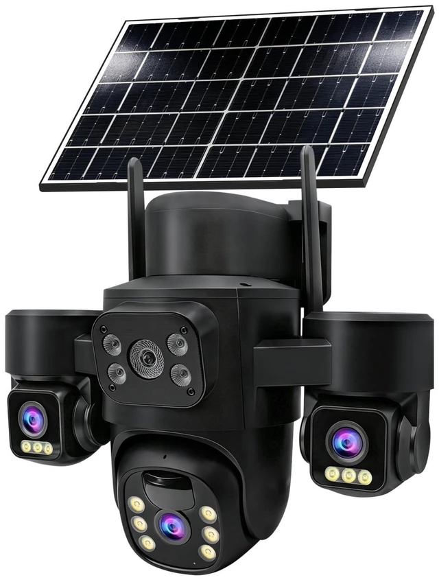 Main image of Baepeish 3-Lens Wireless Outdoor Camera for Home Security (3-Lens Black)