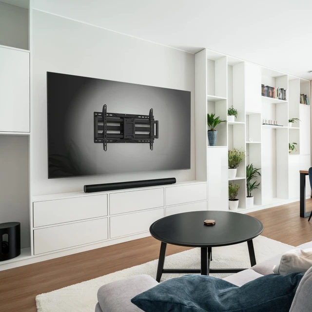 Alt view image 2 of 5 - Seneca SDA51 Full Motion Dual Stud TV Wall Mount ^^ Fits 40 to 90 Screens ^^ Sits 2.8" from Wall ^^ 24.8" Extension ^^ 200x100-600x400 VESA Compatibility ^^ Black