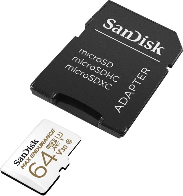 Alt view image 4 of 4 - SANDISK 64GB MAX Endurance microSDXC Card with Adapter for Home Security Cameras and Dash cams - C10, U3, V30, 4K UHD, Micro SD Card - SDSQQVR-064G-GN6IA