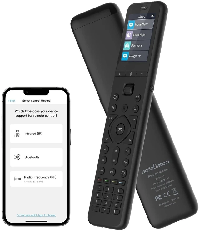 Main image of SofaBaton U3 Universal Remote Control, All-in-One Smart Universal Remote with APP for TV/Soundbar/DVD/Blu-ray and More, Global Macro & Active Multi-Link Bluetooth & Air Mouse & Google Voice Control