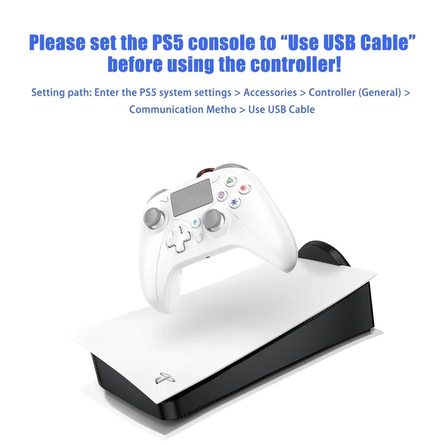 Alt view image 2 of 5 - Dinosoo 10ft Wired Controller with Multi-Touch Pad & Back Buttons for PS5, PS4, PC Turbo, Macro, 3.5mm Headphone Jack
