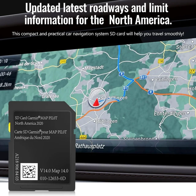 Alt view image 3 of 5 - Navigation SD Card Compatible with Mercedes CLA/GLC/GLA/AMG/A/B/C/E-Class, Version 14.0 ONLY Fit for The Audio 20 (Code 522) NTG, Can/Mex/USA MapsA2189068403