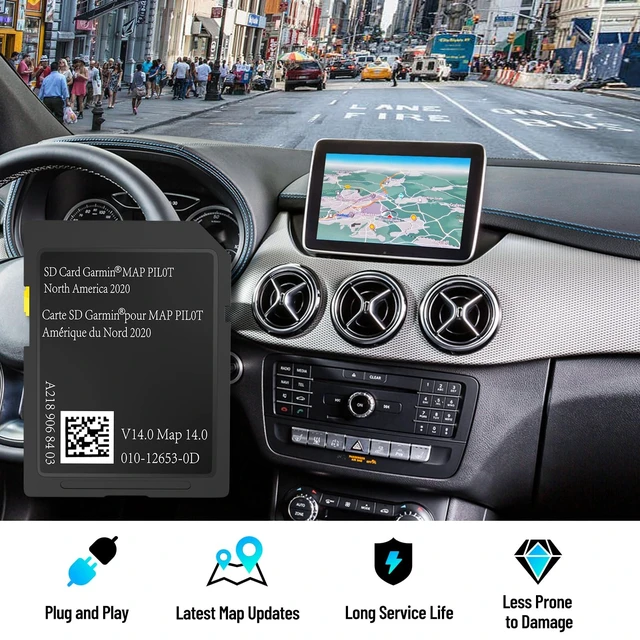 Alt view image 2 of 5 - Navigation SD Card Compatible with Mercedes CLA/GLC/GLA/AMG/A/B/C/E-Class, Version 14.0 ONLY Fit for The Audio 20 (Code 522) NTG, Can/Mex/USA MapsA2189068403