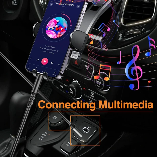 Alt view image 5 of 5 - KPALAG Front Center Console USB AUX Charging Port Socket Auxiliary Round Port With USB Compatible with 2019-2020 Jeep Cherokee 2018-2021 Jeep Compass Replace# 5XG28DX9AD 5XG28DX9AC