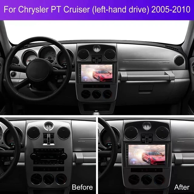 Alt view image 4 of 5 - Android 13 Car Stereo for Chrysler PT Cruiser 2006 2007 2008 2009 2010 2G+32G with CarPlay Wireless Android Auto GPS 9Inch Car Radio w/Bluetooth WiFi FM/RDS SWC Split Screen Backup Camera/Mic