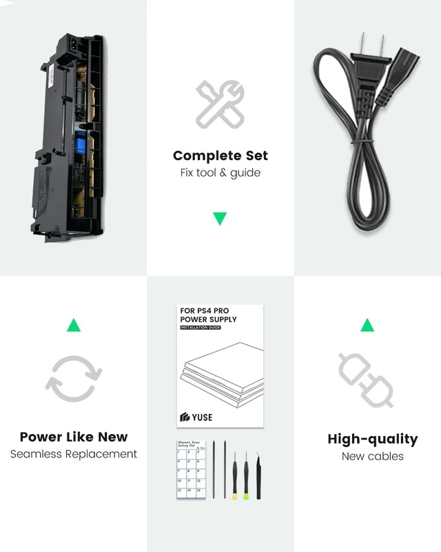 Alt view image 3 of 5 - for PS4 pro Replacement Power Supply with Repair Tools & Installation Guide