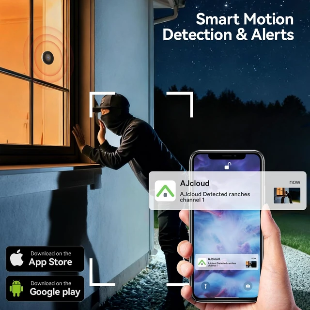 Alt view image 4 of 5 - WESECUU 2K Window Camera,5G& 2.4Ghz WiFi No Drill Window Cameras for Home Security for Indoor & Outdoor Monitoring, Color Night Vision, Human Detection, Easy & Quick Install1-Pack