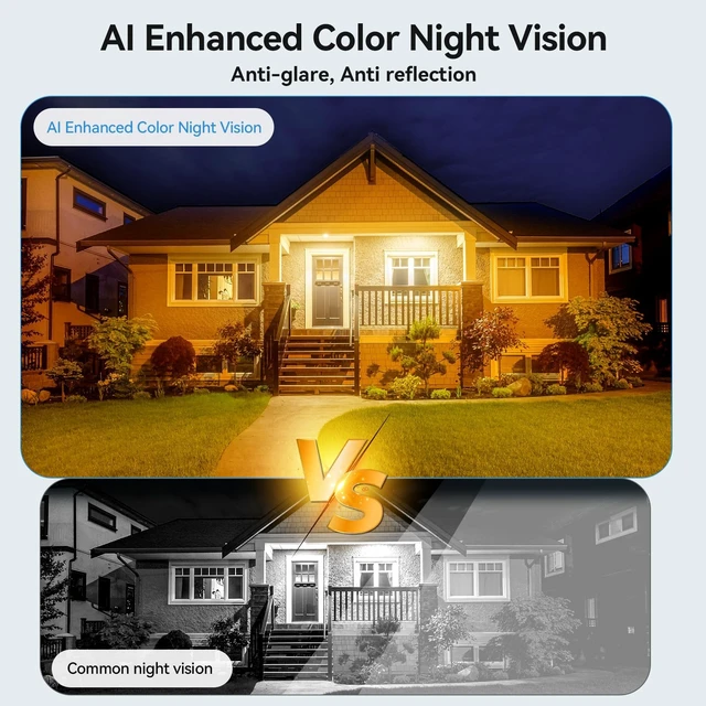 Alt view image 2 of 5 - WESECUU 2K Window Camera,5G& 2.4Ghz WiFi No Drill Window Cameras for Home Security for Indoor & Outdoor Monitoring, Color Night Vision, Human Detection, Easy & Quick Install1-Pack