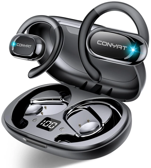 Main image of AI Real Time Translator Earbuds, Bluetooth 5.4 Open Ear Headphones, Black