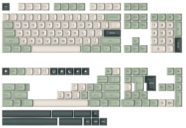 Main image of Owpkeenthy 173 Keys PBT Cherry Profile Keycaps Set, SA Matcha