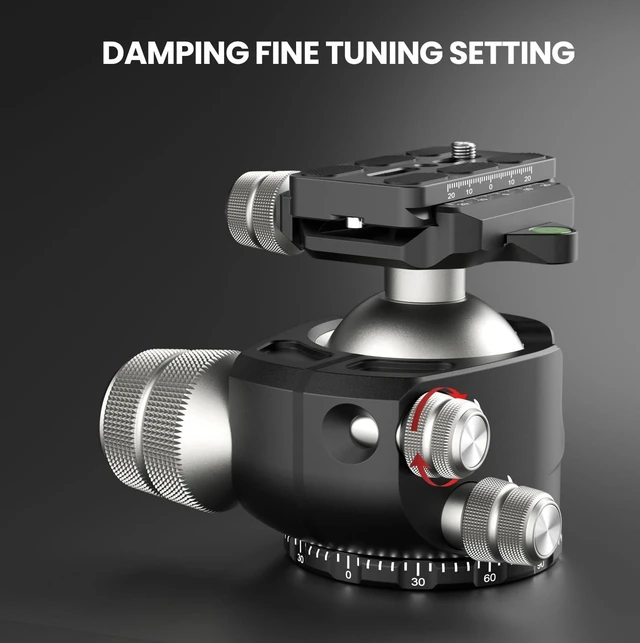 Alt view image 3 of 5 - EVUMO DX55 Ball Head, 55mm Low Profile Heavy Duty CNC Panoramic Tripod Ball Head Mount with Mlok Arca Swiss Quick Release Plate for Camera Tripod Monopod DSLR Camcorder Telescope, Max Load 88lb/40kg