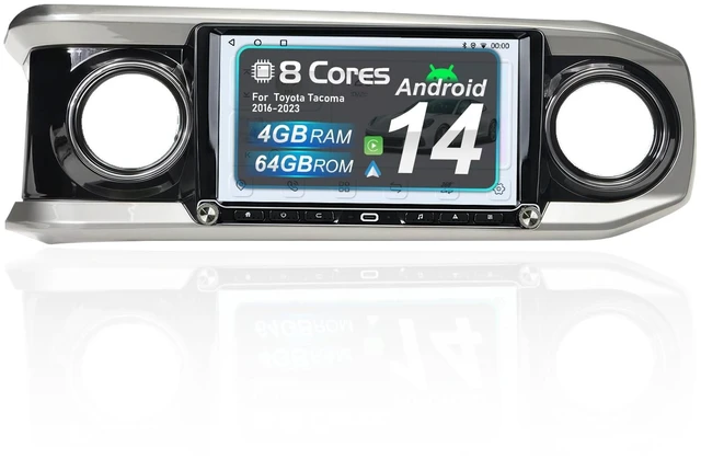 Main image of Android 14 Car Radio for Toyota Tacoma 2016-2023, 8-Core 4GB+64GB Upgraded Car Stereo Wireless CarPlay Android Auto, 10.1 HD Touchscreen, 1080P Backup Camera, Physical Buttons Dual Knobs, AM/FM