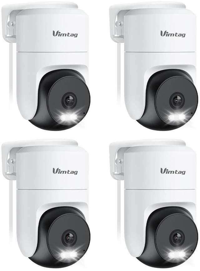 Main image of VIMTAG Pan/Tilt Outdoor Security Camera, 2.5K 4MP WiFi Home CCTV Camera, 360 View & Motion Tracking, Color Night Vision, 2-Way Audio, AI Detection Alarm, IP66, Cloud & SD Card Storage, Works w/Alexa