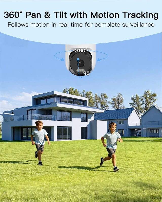 Alt view image 2 of 5 - VIMTAG Pan/Tilt Outdoor Security Camera, 2.5K 4MP WiFi Home CCTV Camera, 360 View & Motion Tracking, Color Night Vision, 2-Way Audio, AI Detection Alarm, IP66, Cloud & SD Card Storage, Works w/Alexa