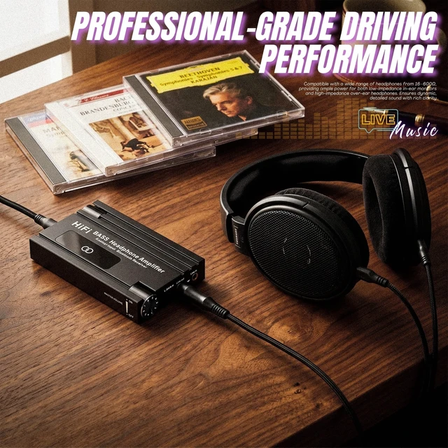 Alt view image 2 of 5 - 16-600 HiFi Headphone Amplifier, 3.5mm Jack Headphone Amp with Bass Boost