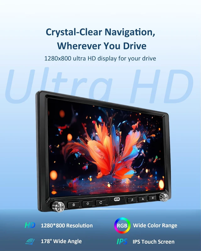 Alt view image 3 of 5 - Android 14 Car Radio for Toyota Tacoma 2016-2023, 8-Core 4GB+64GB Upgraded Car Stereo Wireless CarPlay Android Auto, 10.1 HD Touchscreen, 1080P Backup Camera, Physical Buttons Dual Knobs, AM/FM