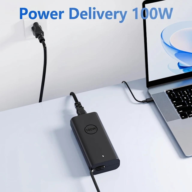 Alt view image 5 of 5 - FSJTD 100W 65W USB C Laptop Charger for 2026 Dell XPS 16 14 DA16260 DA14260