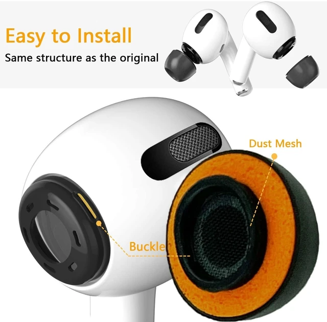 Alt view image 2 of 5 - KASOTT Upgraded Best Memory Foam Ear Tips for AirPods Pro 1st & 2nd Gen ^^ New Version 5.0 ^^ Comfortable Foam Ear Tips ^^ Better Noise Cancellation ^^ 3 Pairs Replacement Tips(S/M/L, Black)