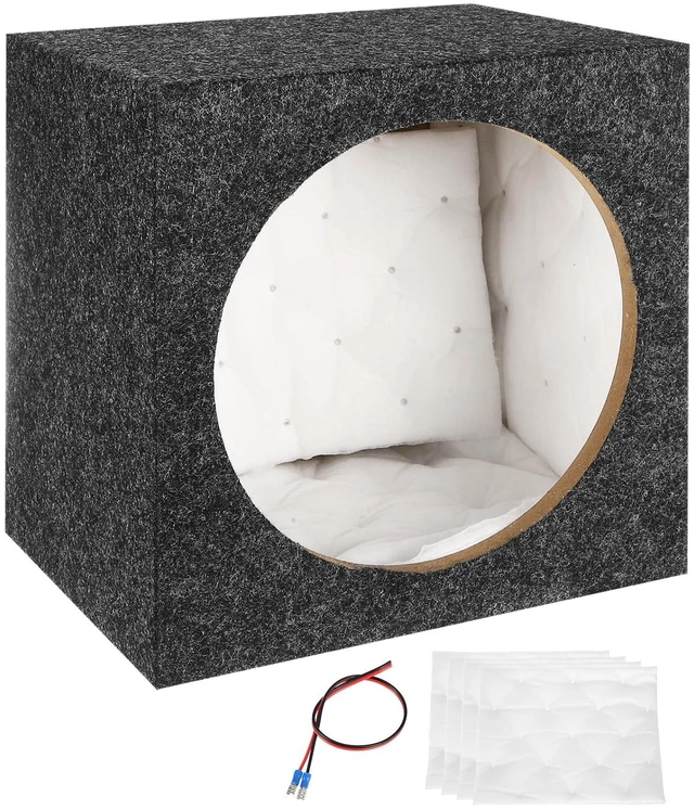 Main image of MECCANIXITY 10 Inch Ported Wooden Speaker Enclosure, Single Vented, Gray