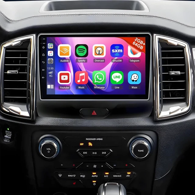 Main image of 9" Car Radio Stereo for Ford Ranger 2016-2019 Replacement Upgrade with Wireless CarPlay/Android Auto Android 14 GPS Navi Head Auto AHD Backup Camera BT 2+64G WiFi FM/RDS Split Screen Radio
