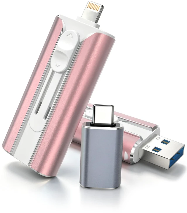 Main image of MFI Certified 256GB Flash Drive for iPhone&iPad&Android&Pc, Photo Stick USB Stick Memory Stick Photo/Video Storage Jump Drive Photo Saver External Flash Drive (Available Space: ~244gb),1 Pack,Pink