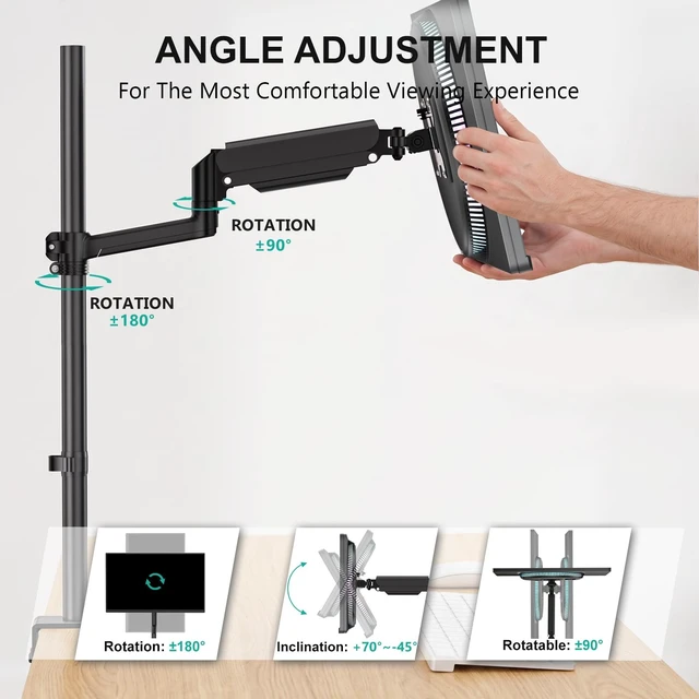 Alt view image 2 of 5 - WALI Extra Tall Monitor Mount for 13-40 inch Computer Screens, up to 22 lbs