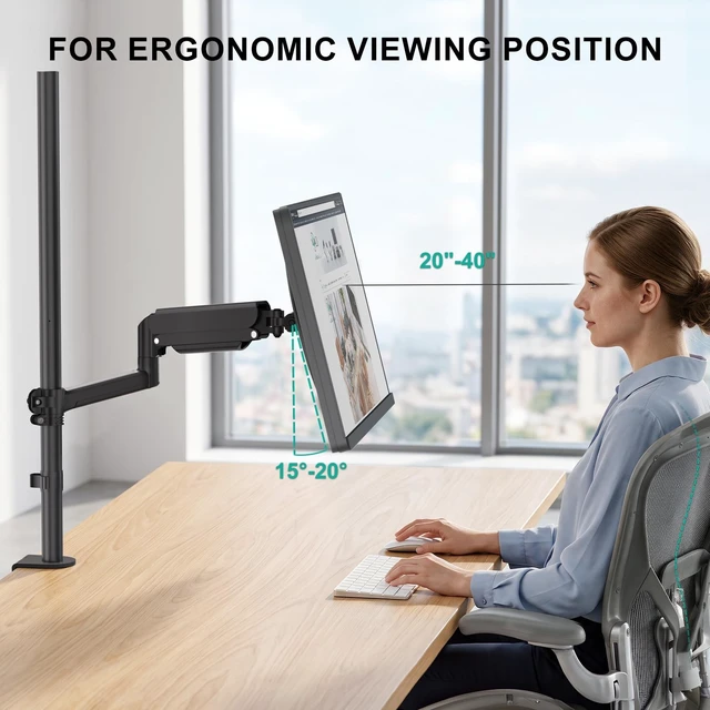 Alt view image 5 of 5 - WALI Extra Tall Monitor Mount for 13-40 inch Computer Screens, up to 22 lbs
