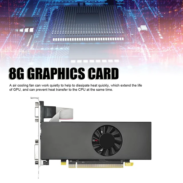 Alt view image 4 of 5 - Wisoqu 8G DDR5 Graphics Card, 128 Bit Low Profile Video Card with HD Multimedia Interface DVI Port Displayport, for PC Computer Gaming Streaming Work
